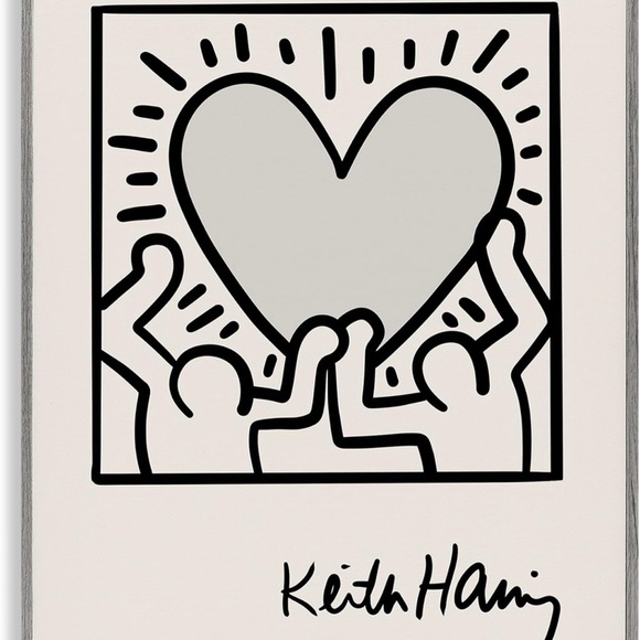 Stupell Other - Stupell Contemporary People Outline Heart Symbol Keith Haring Ros Ruseva